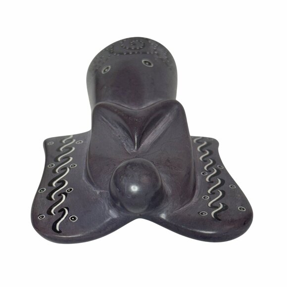 Praying Angel Soapstone Sculpture Figurine Purple 5" - Picture 5 of 6